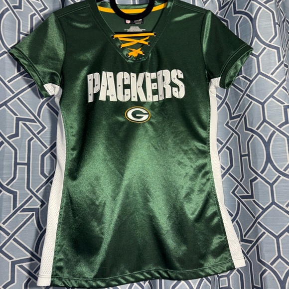 NFL Green and Yellow Lace-Up Women's Jersey - Picture 1 of 3